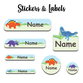 Smiling Dino-Value pack of 107 labels