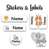 Classic Stickers 45pc Tiger & Elephant