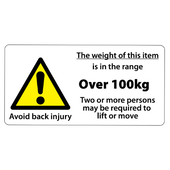 ​Weight Limit over 100kg Labels 100x50mm