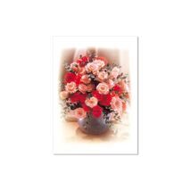 Greeting Card (Red/Peach Flowers in Vase)