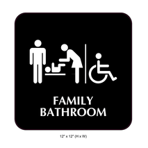 Waterproof Sticker Toilet Signs Labels- Family Bathroom
