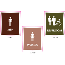 Waterproof Sticker Toilet Signs Labels- Fancy Gender Sticker (3 in 1)  - 001