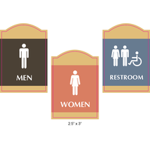 Waterproof Sticker Toilet Signs Labels- Fancy Gender Sticker (3 in 1)  - 002