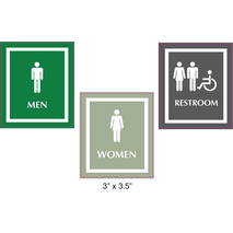 Waterproof Sticker Toilet Signs Labels- Fancy Gender Sticker (3 in 1)  - 003