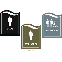 Waterproof Sticker Toilet Signs Labels- Fancy Gender Sticker (3 in 1)  - 006