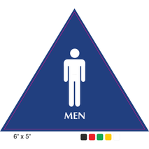 Waterproof Sticker Toilet Signs Labels- For Men - Triangle