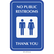 Waterproof Sticker Toilet Signs Labels- No Public Restroom 003 - Large Rectangle