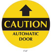 Waterproof Sticker Door Signs Labels- Caution Automatic Door 004 A