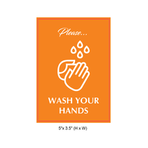 Waterproof Sticker Hand Washing Lables- HWS 002