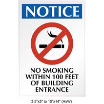 Waterproof Sticker No Smoking Signs Labels- NSS 015