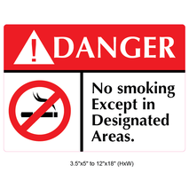 Waterproof Sticker No Smoking Signs Labels- NSS 092