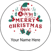Personalised Christmas Gift Sticker -005- Waterproof Labels x Pack of 24 