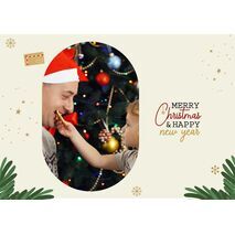 5x7 Folded Personalised Christmas Greeting Cards -013