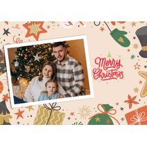 5x7 Flat Personalised Christmas Greeting Cards -011