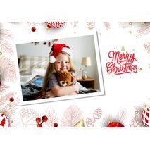 5x7 Flat Personalised Christmas Greeting Cards -016