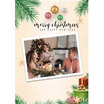 5x7 Flat Personalised Christmas Greeting Cards -020