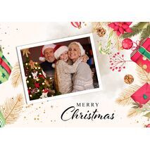 5x7 Flat Personalised Christmas Greeting Cards -029