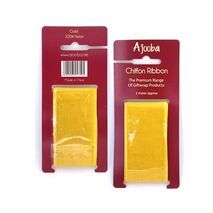 Ajooba Chiffon Ribbon for Gift Wrapping Gold 2 meter