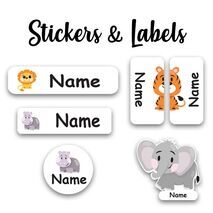 Classic Stickers 30pc Tiger & elephant