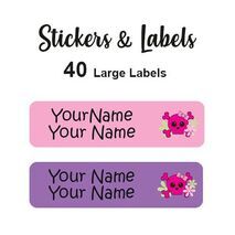Large Labels 40pc Skull - perfect for books and bags