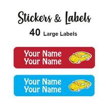 Large Labels 40pc Sport Car - perfect for books and bags