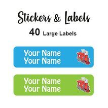 Large Labels 40pc Train - perfect for books and bags