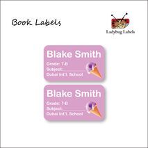 Ice Cream-Pack of 40 Book Labels