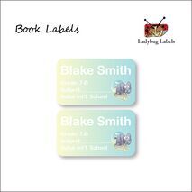 Bubble Hippo-Pack of 40 Book Labels