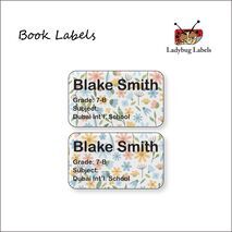 Flower Wallpaper-Pack of 40 Book Labels