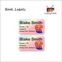 Sleepy Dog-Pack of 40 Book Labels
