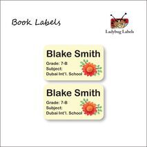Turning Flower-Pack of 40 Book Labels