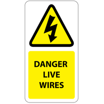 Danger Live Wires Labels