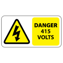 Danger 415 Volts Labels 63x33mm