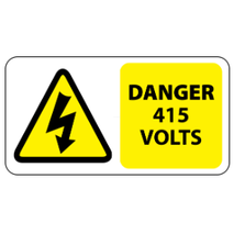 ​Danger 415 Volts Labels 100x50mm