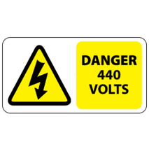 ​Danger 440 Volts Labels 63x33mm