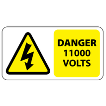 ​Danger 11000 Volts Labels 50x25mm
