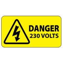 ​Danger 230 Volts Labels 50x25mm