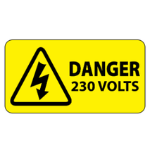 ​Danger 230 Volts Labels 100x50mm