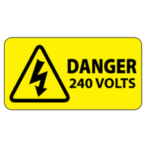 ​Danger 240 Volts Stickers 50x25mm
