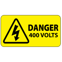 Danger 400 Volts Labels 50x25mm