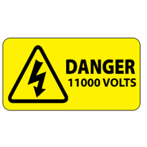 ​Danger 11000 Volts Labels 50x25mm