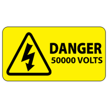 Danger 50,000 Volts Labels 100x50mm