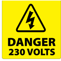 ​Danger 230 Volts Labels 100x100mm