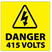 ​Danger 415 Volts Labels 50x50mm
