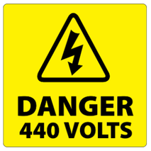 ​Danger 440 Volts Labels 50x50mm