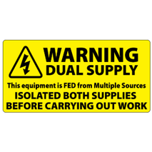 ​Dual Supply Isolate Both Supplies Labels 100x50mm