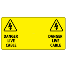 ​Danger Live Cable Wrap Around Labels 100x50mm