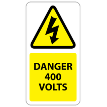 400 Volts Labels 25x50mm