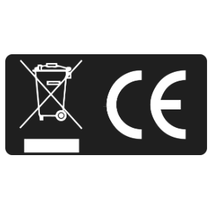 Black WEEE & CE Labels 50x25mm