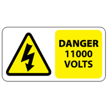 Danger 11000 Volts Labels 100x50mm